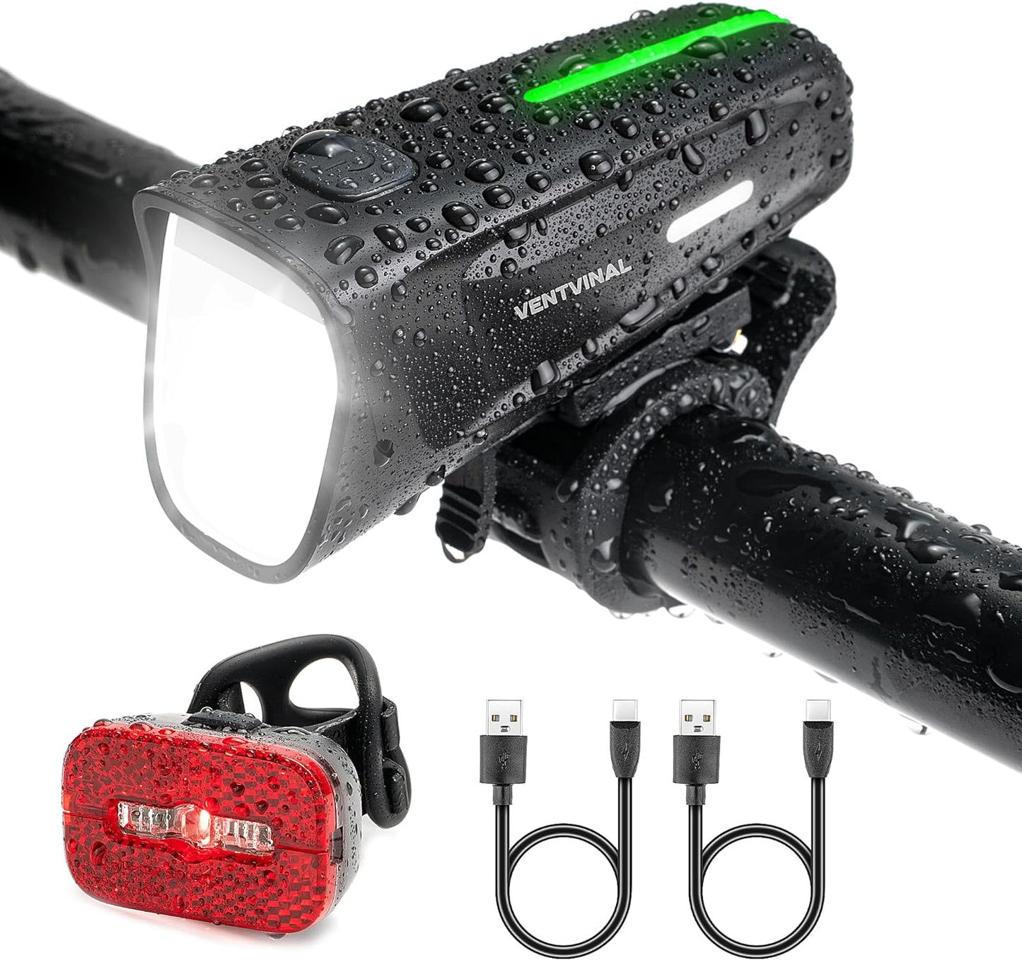 Ventvinal Fahrrad Lichter Led Set,LED Fahrradlicht Vorne 100 LUX und R – MUSCCCM