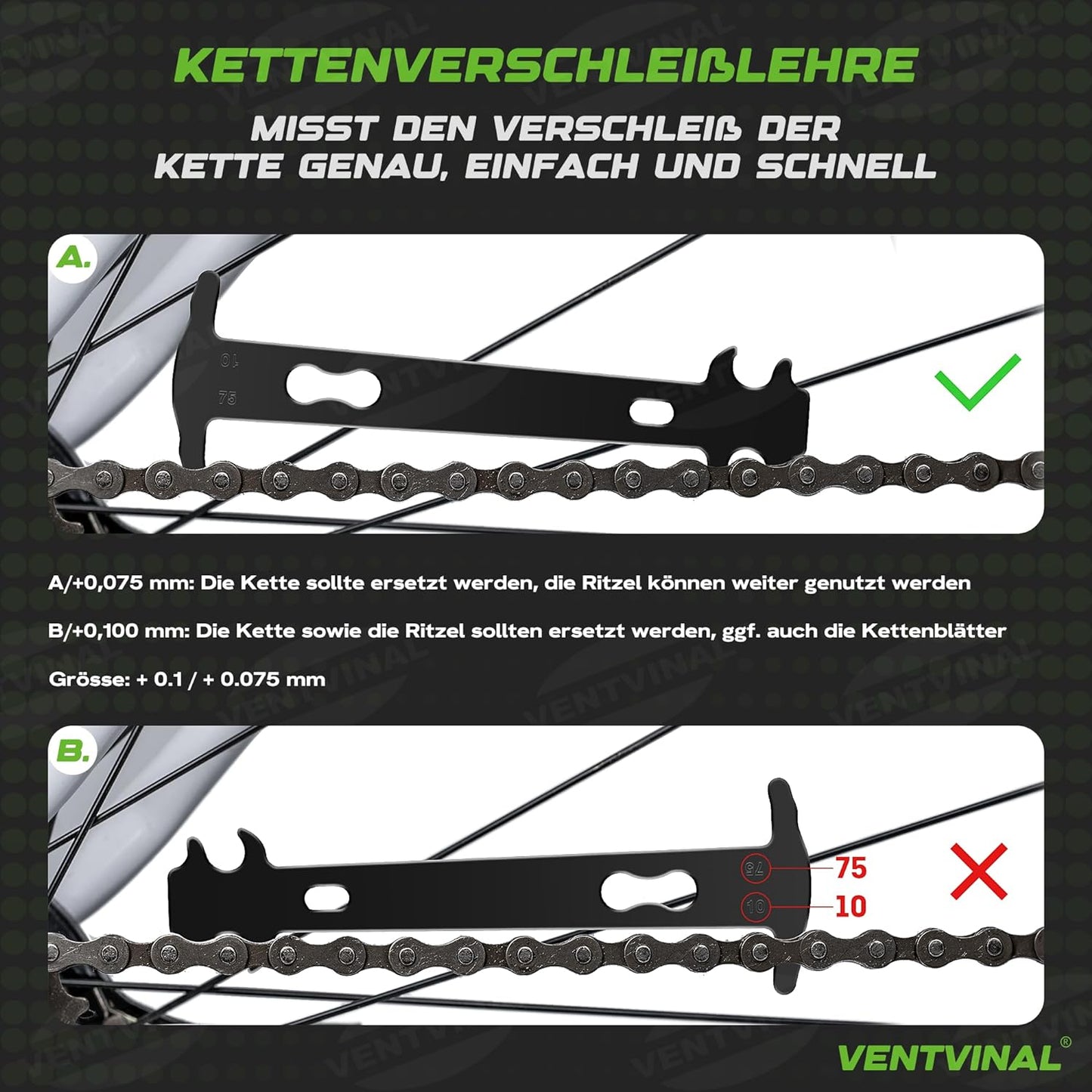 Ventvinal Fahrrad Werkzeug,Fahrradkette Reparatur Set 2.0 mit Kettennieter Fahrrad und kettenschloss zange,kettenlehre Fahrrad,4 Paar Fahrradketten Nieten für 6-12 Fach Fahrradkette Werkzeug